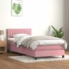 vidaXL Boxspringbett mit Matratze & LED Rosa 90x220 cm Samt 3317108 Bild 4