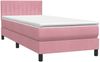 vidaXL Boxspringbett mit Matratze & LED Rosa 90x220 cm Samt 3317108 Bild 5
