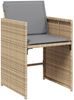 vidaXL 9-tlg. Garten-Essgruppe mit Kissen Beigemischung Poly Rattan 3211140 Bild 5