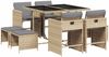 vidaXL 9-tlg. Garten-Essgruppe mit Kissen Beigemischung Poly Rattan 3211140 Bild 2