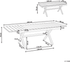 Ausziehbarer Gartentisch FANES 184 242 cm 90 cm Metall Weiß Bild 2