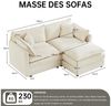 Jiexi Wohnlandschaft Modulares Sofa Kord Ecksofa Wohnlandschaft flexibel L- & U-Form Bild 3