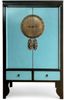 Chinesischer Hochzeitsschrank schwarz-blau vintage verziert Schrank Kommode Sideboard Lowboard asiatisch orientalisch Fernost shabby-chic Landhaus Bild 3