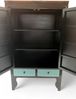 Chinesischer Hochzeitsschrank schwarz-blau vintage verziert Schrank Kommode Sideboard Lowboard asiatisch orientalisch Fernost shabby-chic Landhaus Bild 4