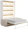 Vente-unique - RAPILI Bett Holz, Platte BeigeWeiß - B 133 cm239,2 cm x H 225,2 cm x L 200 cm Bild 3