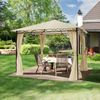 Toolport Gartenpavillon wasserdicht 180g m² Dachplane, Stahlrahmen / Polyester creme, 3x3 m Bild 5