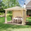 Toolport Gartenpavillon wasserdicht 180g m² Dachplane, Stahlrahmen / Polyester creme, 3x3 m Bild 2