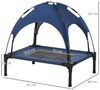 PawHut Tierbett Hundeliege mit Baldachin, Atmungsaktiv, Oxford, Netzstoff, Taftstoff, für Garten, Balkon, Dunkelblau Bild 3
