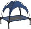 PawHut Tierbett Hundeliege mit Baldachin, Atmungsaktiv, Oxford, Netzstoff, Taftstoff, für Garten, Balkon, Dunkelblau Bild 2