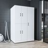 Roomart Waschmaschinenschrank - SERIE DORA-2- 115 cm breit – Waschturm für Waschmaschine & Trockner mit Regalböden – Überbauschrank für Waschküche & Hauswirtschaftsraum – ohne Aufsatzschrank - 3x Regalböden - Weiß Bild 2