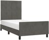 vidaXL Bettgestell mit Kopfteil Dunkelgrau 100x200 cm Samt [3125740] Bild 3