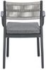 Gartenstuhl Nivala mit Armlehne, Metallgestell modern, anthrazit hellgrau, stapelbar inkl. Kissen Bild 5