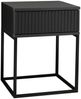 MARLE Nachttisch in Graphit - Moderner Nachtschrank mit Schublade und schwarzem Metallgestell - 40 x 52 x 38,5 cm (B/H/T) Bild 5