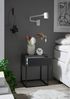 MARLE Nachttisch in Graphit - Moderner Nachtschrank mit Schublade und schwarzem Metallgestell - 40 x 52 x 38,5 cm (B/H/T) Bild 3