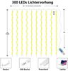 Montegoni LED-Lichterkette 3x3m 300 LED Lichtervorhang Lichternetz Lichterkette mit Fernbedienung, Wasserfeste LED Lichterkette mit 8 Modi und Fernbedienung Bild 3