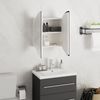 vidaXL Badezimmerschrank mit Rundem Spiegel & LED Weiß 40x40x17,5 cm 345579 Bild 4