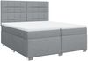 vidaXL Boxspringbett mit Matratze Hellgrau 200x200 cm Stoff 3292895 Bild 3