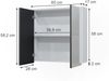 Badspiegelschrank Maltin Weiß/Anthrazit 60 x 58 cm mit zwei Spiegeltüren Vicco Bild 3