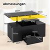 KOMFOTTEU Couchtisch, 3-in-1 Multifunktionaler Wohnzimmertisch mit 4 Stühlen & Schublade Bild 4