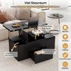 KOMFOTTEU Couchtisch, 3-in-1 Multifunktionaler Wohnzimmertisch mit 4 Stühlen & Schublade Bild 2