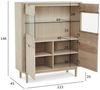 Highboard Gorbin Eiche Whitewash 146 cm - Glas-Highboard mit LED & Soft-Close Bild 5