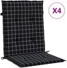 vidaXL Niedriglehner-Auflagen 4 Stk. Schwarz Karomuster Stoff 361323 Bild 2