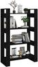 vidaXL Bücherregal/Raumteiler Schwarz 80x35x125 cm Massivholz Kiefer 813908 Bild 4