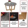 Couchtisch HWC-M61, Beistelltisch Sofatisch, Massiv-Holz HDF Laminat Melamin Ø80cm, Marmor/Stein-Optik, helles Gestell Bild 2