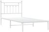 vidaXL Bettgestell mit Kopfteil Metall Weiß 80x200 cm 353577 Bild 3