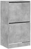 Schuhschrank, Schuhkipper für Flur, skandinavisch mit 2 Klappen Betongrau 60x42x108 cm Bild 1