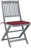 vidaXL Klappbare Gartenstühle 4 Stk. mit Kissen Massivholz Akazie 3064572 Bild 2