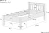 Hohes Holzbett 100x200 Bettrahmen mit Rollrost Seniorenbett Einzelbett V-60.55-10 Federleisten Bild 5