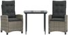 vidaXL 3-tlg. Garten-Essgruppe mit Kissen Grau Poly Rattan 3212782 Bild 2