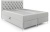 MEBLINI Boxspringbett GIULIA 200x200 cm mit Bettkasten – H3/Hellgrau Samt Polsterbett - Doppelbett mit Topper & Taschenfederkern-Matratze Bild 2