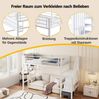 Bett 90x200 cm Hochbett mit Stauraumleiter und Regalen – stabiler Metallrahmen, offener Spielraum Bild 5