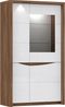 FORTE 'Saint Tropez' Vitrine mit LED Beleuchtung, Holzwerkstoff, Braun/Weiß, 93,8 x 158,8 x 42 cm Bild 2