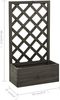 DELUKE 'MINO' Gartenspalier mit Blumenkasten, massives Tannenholz grau, 50 x 25 x 90 cm Bild 2