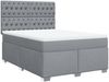 vidaXL Boxspringbett mit Matratze Hellgrau 140x200 cm Stoff 3292818 Bild 3