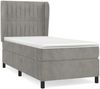 vidaXL Boxspringbett mit Matratze Hellgrau 90x190 cm Samt 3129303 Bild 2