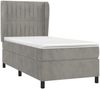 vidaXL Boxspringbett mit Matratze Hellgrau 90x190 cm Samt 3129303 Bild 3