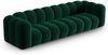 Micadoni Modulares Sofa Lupine 4-Sitzer Samtstoff Salvador Flaschengrün Bild 2