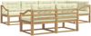 vidaXL Outdoor-Sofagarnitur mit Kissen 6 pcs Weiß und Creme Polyester 3386599 Bild 2