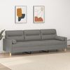 vidaXL 3-Sitzer-Sofa mit Kissen Dunkelgrau 210 cm Stoff Bild 2