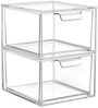 OSTWOLKE Make-Up Organizer 2er Stapelbare Acryl Kosmetik Organizer Schubladen Organizer, 2-tlg, für Schminktisch Schreibtisch Badezimmer Schlafzimmer UnterWaschbecken Bild 2