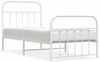 vidaXL Bettgestell mit Kopf- und Fußteil Metall Weiß 90x190 cm 352637 Bild 2