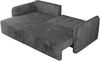 L-förmiges Ecksofa mit Armlehnen, für das Wohnzimmer, Schlaffunktion und Bettkästen, Wellenfeder am Sitz, losen Kissen - MESTO - Dunkelgrau Cord - linke Seite Bild 5