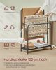 VASAGLE Handtuchhalter, stehend, Handtuchständer 3 Stangen, 70 x 30 x 100 cm, 2 Haken, Ablage, für Decke, Badetücher, tintenschwarz-ebenholzschwarz LLS019B01 Bild 2