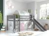 Kinderbett mit Rutsche Karolina Massivholz Grau Textilset Burg 2 Bild 2