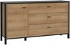 FORTE High Rock Sideboard, Holzwerkstoff, Schwarz/Braun, 151,3 x 85,1 x 40,2 cm Bild 3