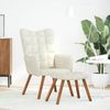 vidaXL Relaxsessel mit Hocker Creme Samt 4016830 Bild 2